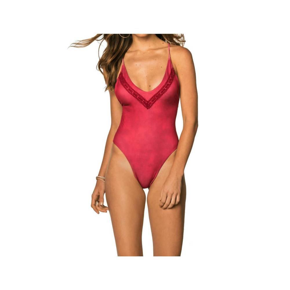 NEW SOAH women's marley one piece in red berry